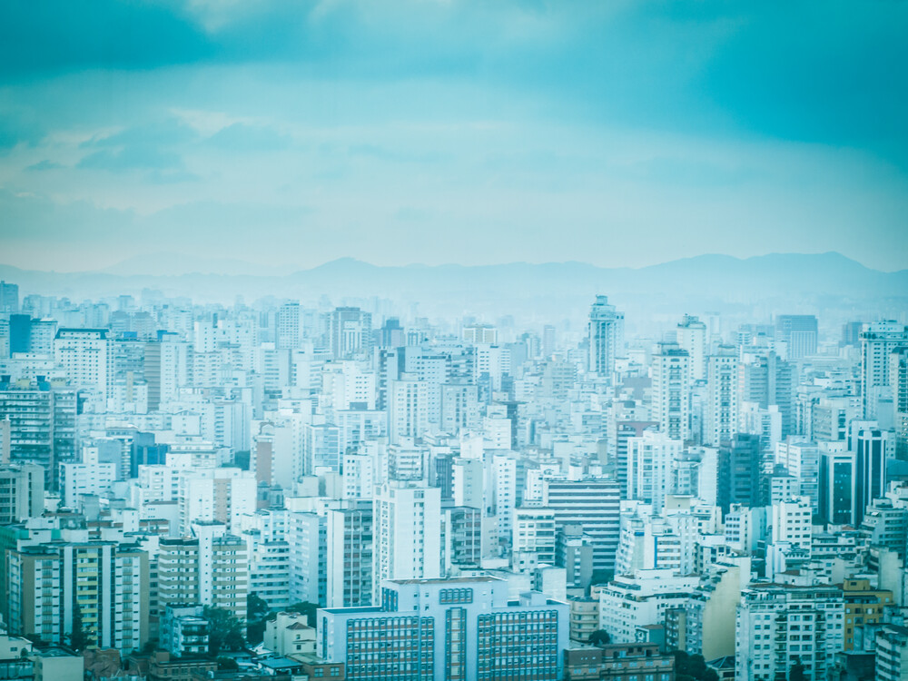 ciudad en azul 4 | Fotokunst de Johann Oswald