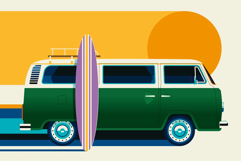 Vintage Surfer Van - Fotografía artística de Bo Lundberg