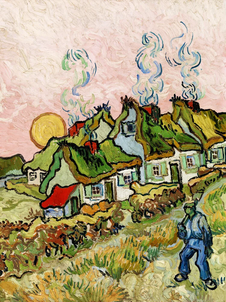 Vincent Van Gogh: Houses and Figure - Fotografía artística de Art Classics