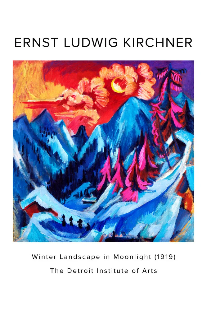 Ernst Ludwig Kirchner: Paisaje invernal a la luz de la luna - exh. poster - Fotografía artística de Art Classics