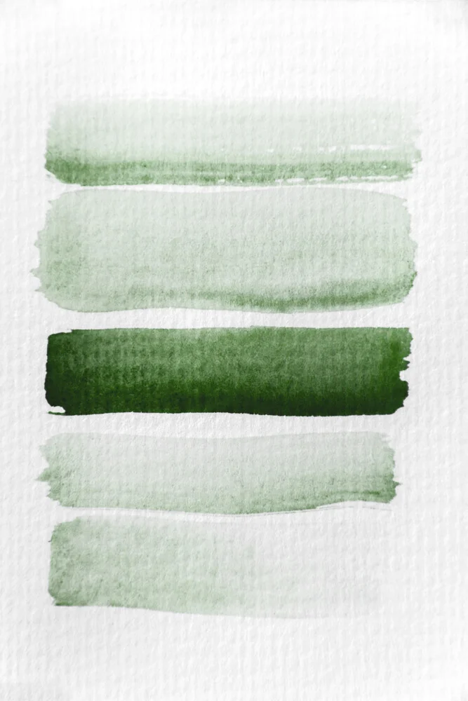 la acuarela se encuentra con el lápiz - rayas verde bosque - Fotografía Fineart de Studio Na.hili
