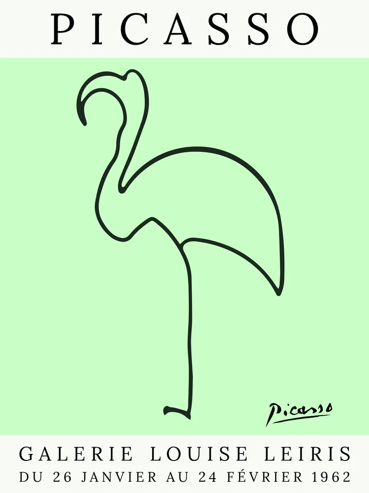 Picasso Flamingo – verde - Fotografía artística de Art Classics