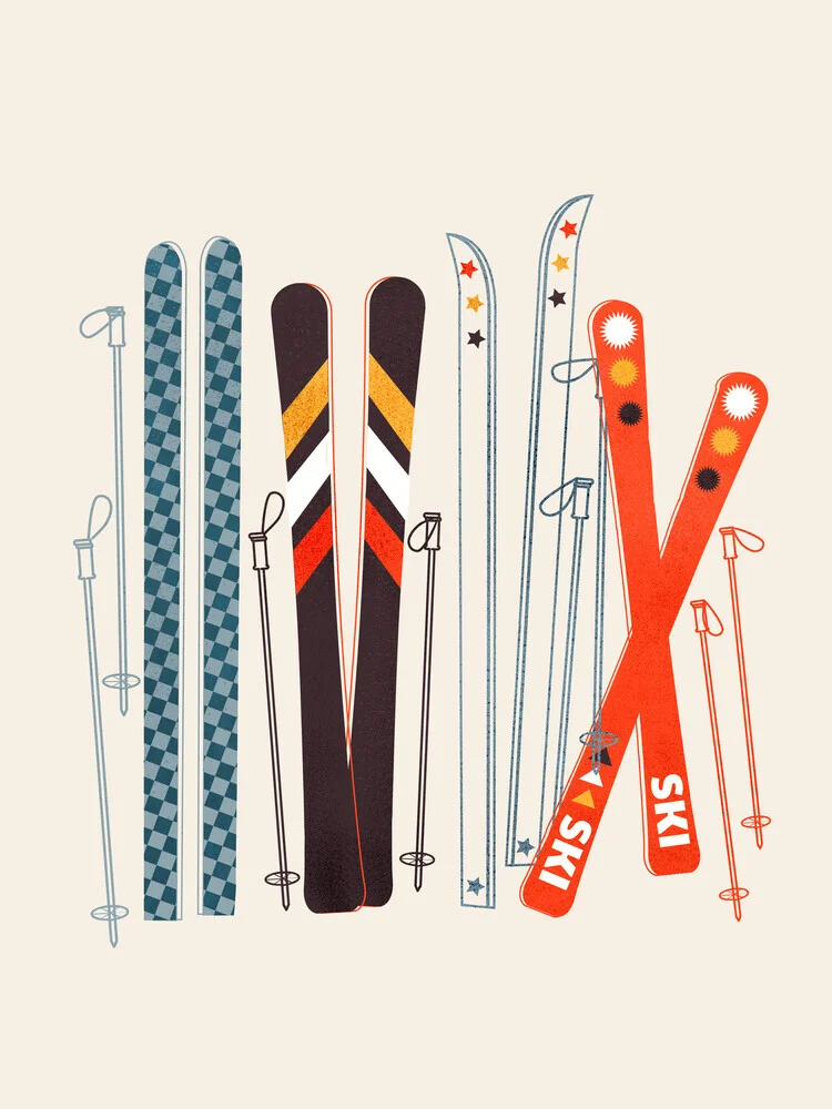 Ilustración de esquí retro: fotografía artística de Ania Więcław