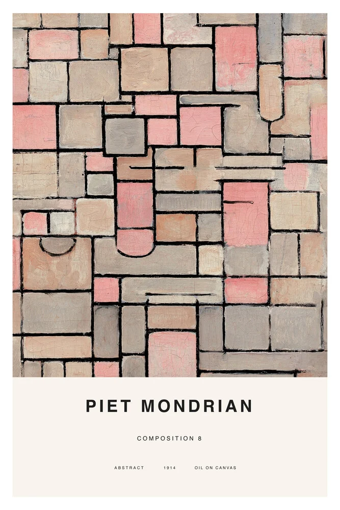 Piet Mondrian: Composición 8 - Fotografía artística de Art Classics