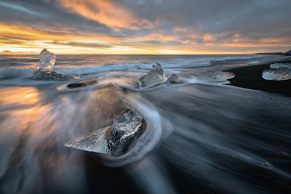Eisberge im Sonnenaufgang bei Joekulsarlon - fotokunst de Dennis Wehrmann