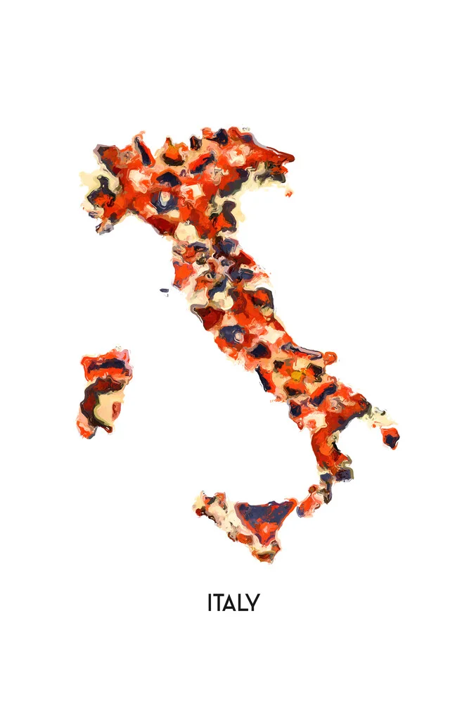 Mapa de Italia - Fotografía artística de Karl Johansson