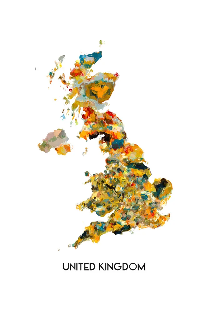 Mapa del Reino Unido - fotokunst von Karl Johansson