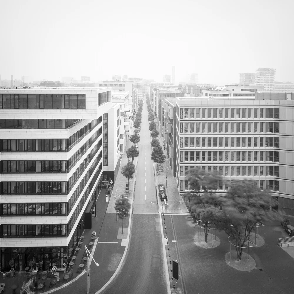Vista de la ciudad portuaria desde Elbphilharmonie Plaza, Hamburgo - Fotografía artística de Dennis Wehrmann