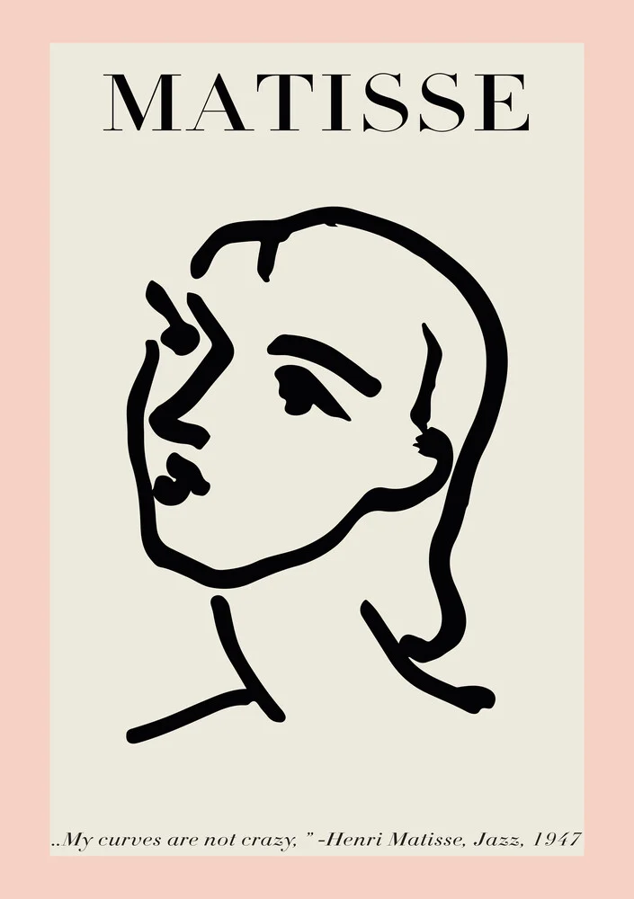 Matisse – Rostro de mujer, rosa / beige - Fotografía artística de Art Classics