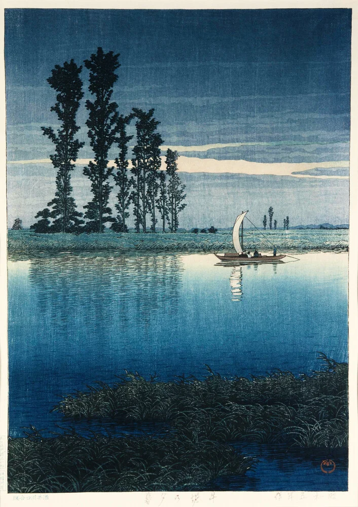 Tarde de Ushibori de Hasui Kawase - Fotografía artística de Japanese Vintage Art