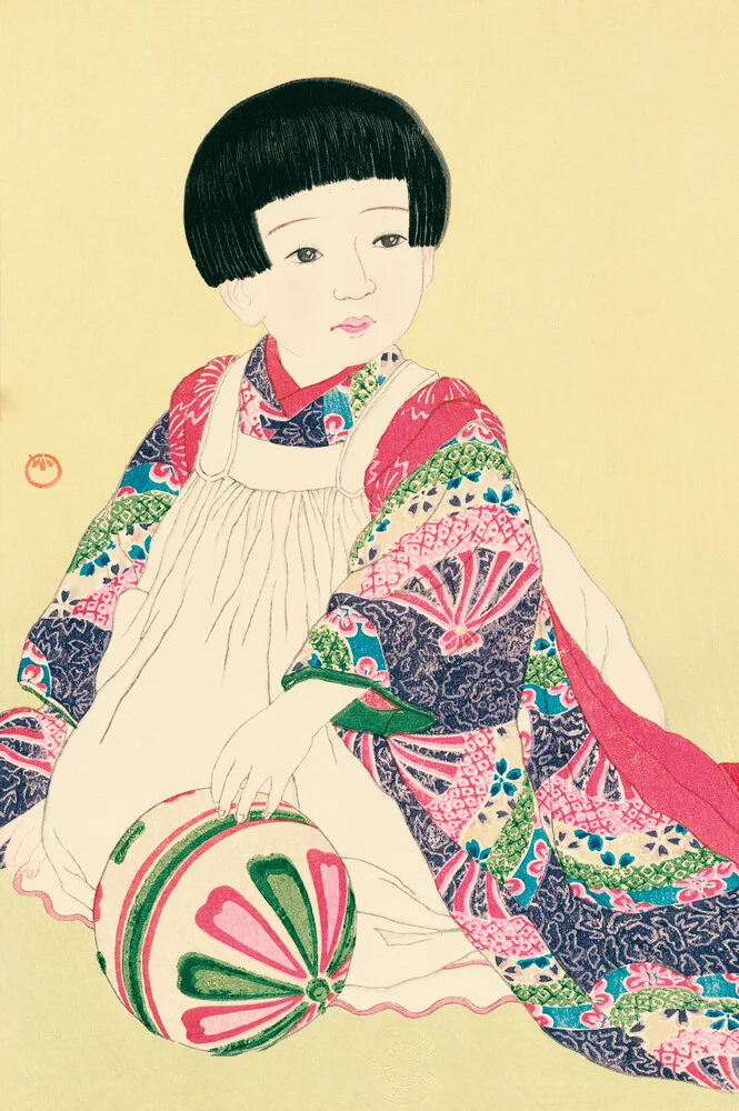 Retrato de un niño n.º 2 de Hasui Kawase - fotografía de arte japonés vintage