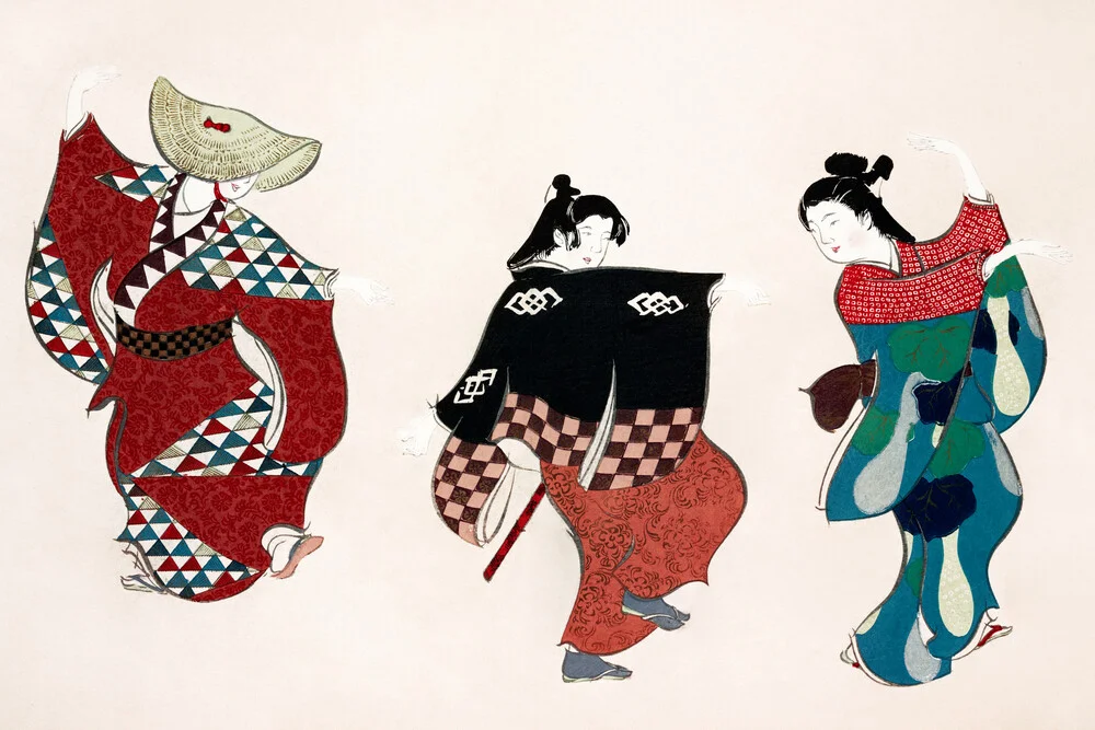Bailarines de Momoyogusa - Fotografía artística de Japanese Vintage Art