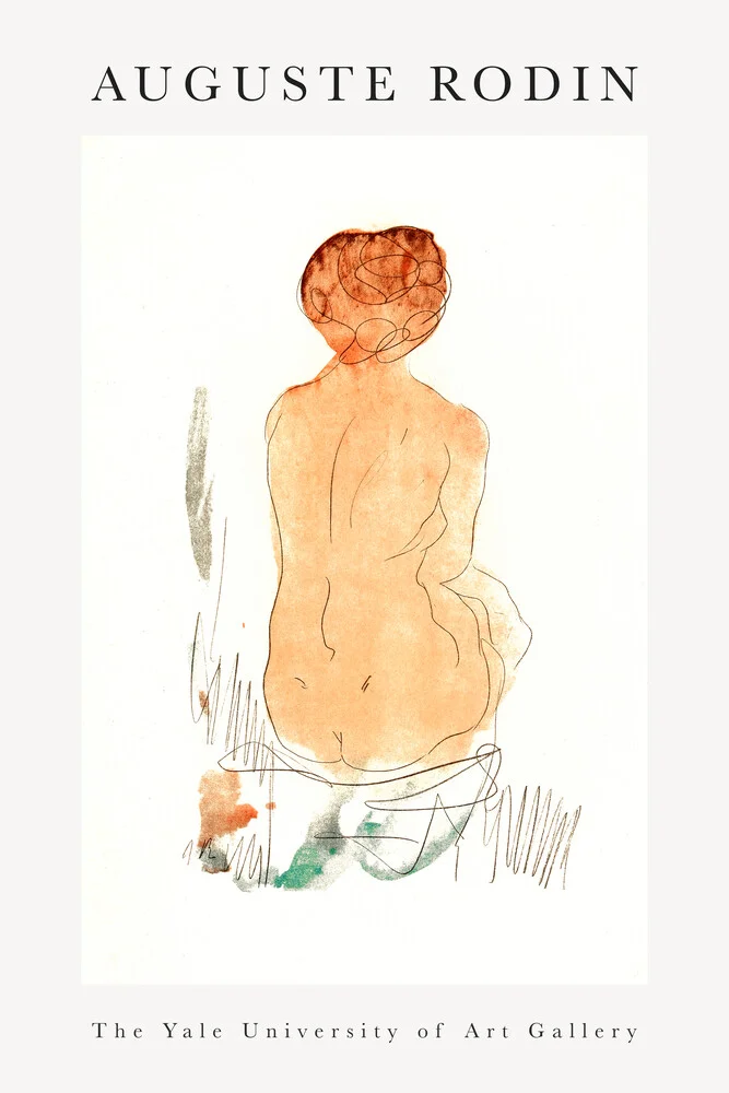 Desnudo sentado, visto desde atrás por Auguste Rodin - Fotografía artística de Art Classics