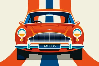 Vintage Sports Car Red and Blue - Fotografía artística de Bo Lundberg