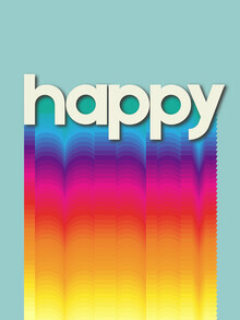 Ania Więcław, HAPPY - tipografía retro arcoíris (Polonia, Europa)