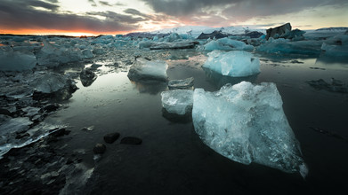 Dennis Wehrmann, Sundown at Glacier Lagoon Joekulsarlon (Islandia, Europa)