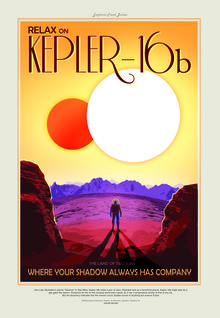 Nasa Visions, Relájate en Kepler-16b, donde tu sombra siempre tiene compañía - Estados Unidos, Norteamérica)