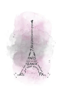 Acuarela Arte Torre Eiffel rosa - Fotografía artística de Melanie Viola