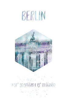 Melanie Viola, Coordenadas BERLÍN Puerta de Brandenburgo | acuarela jazzy (Alemania, Europa)