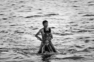 Victoria Knobloch, El jinete en el lago - Kirguistán, Asia)