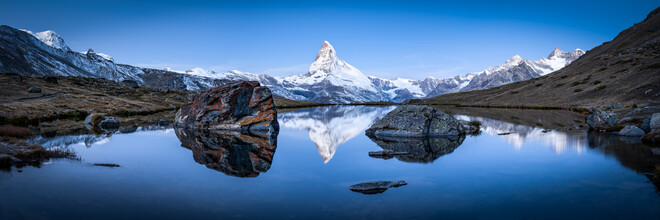 Jan Becke, Stellisee y Matterhorn en invierno (Suiza, Europa)