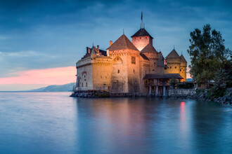 Jan Becke, Castillo de Chillon en el lago de Ginebra (Suiza, Europa)
