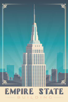 François Beutier, arte de pared de viajes vintage del Empire State Building de Nueva York