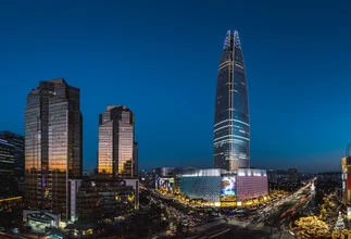 toma panorámica con el paisaje urbano de Seúl - Fotografía artística de Leander Nardin