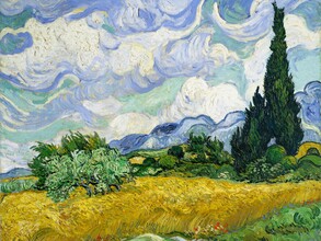 Clásicos del arte, campo de trigo con cipreses de Vincent van Gogh