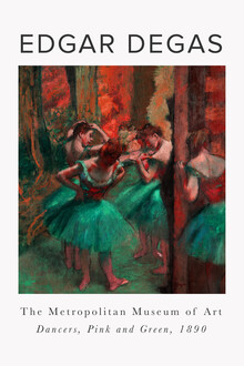 Clásicos del arte, bailarines, rosa y verde de Edgar Degas