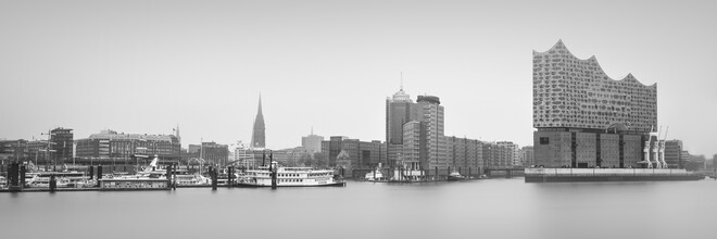 Dennis Wehrmann, panorama del horizonte del puerto de Hamburgo (Alemania, Europa)