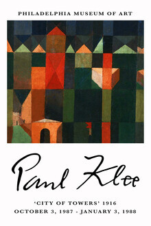 Clásicos del arte, Ciudad de las Torres - Paul Klee Ausstellungsposter - Alemania, Europa)