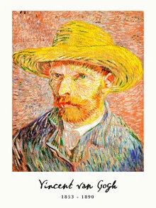 Autorretrato con sombrero de paja de Vincent Van Gogh - Fotografía artística de Art Classics