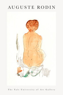 Clásicos del arte, desnudo sentado, visto de espaldas de Auguste Rodin