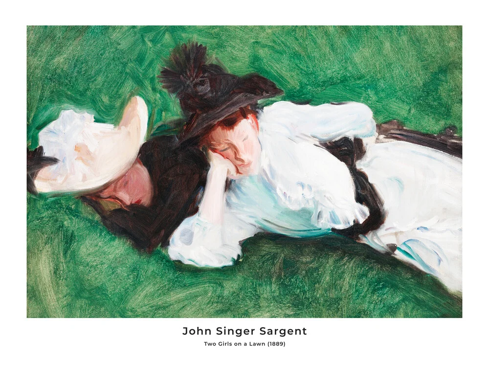 John Singer Sargent : Deux filles sur une pelouse - exhib. poster - Photographie fineart par Art Classics