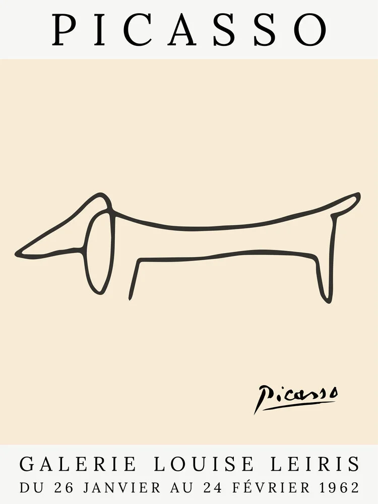 Chien Picasso – beige - Photographie d'art par Art Classics