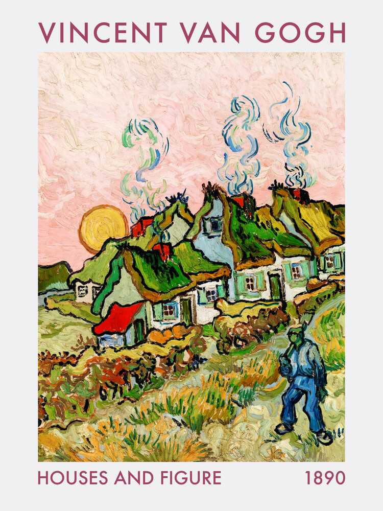 Maisons et personnage (Vincent Van Gogh) - Photographie d'art par Art Classics