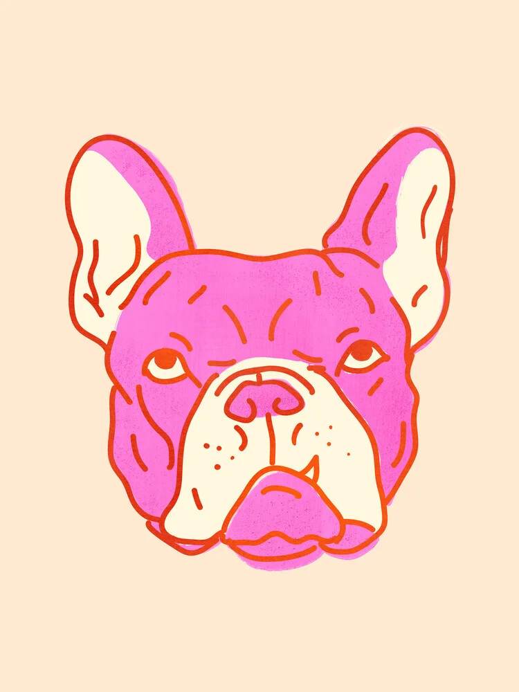 Hot Pink Bulldog - Photographie d'art par Ania Więcław