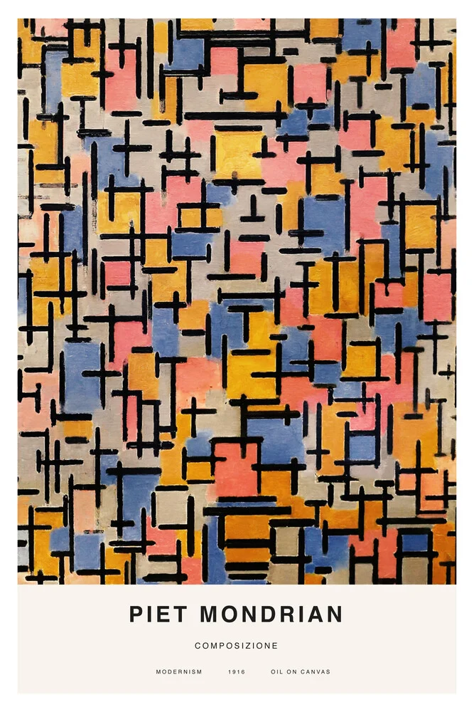 Piet Mondrian: Composizione - Photographie d'art par Art Classics