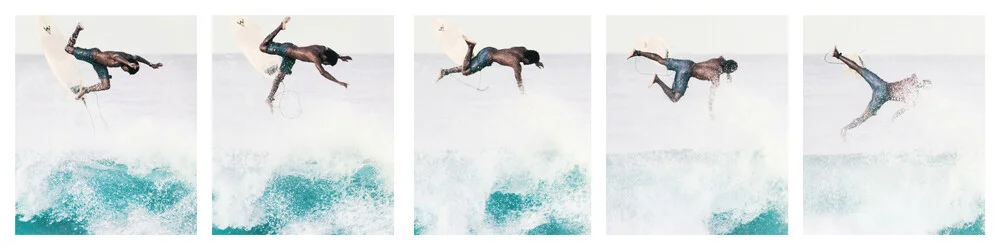Caribbean Surfer Collage - Photographie d'art par Johann Oswald
