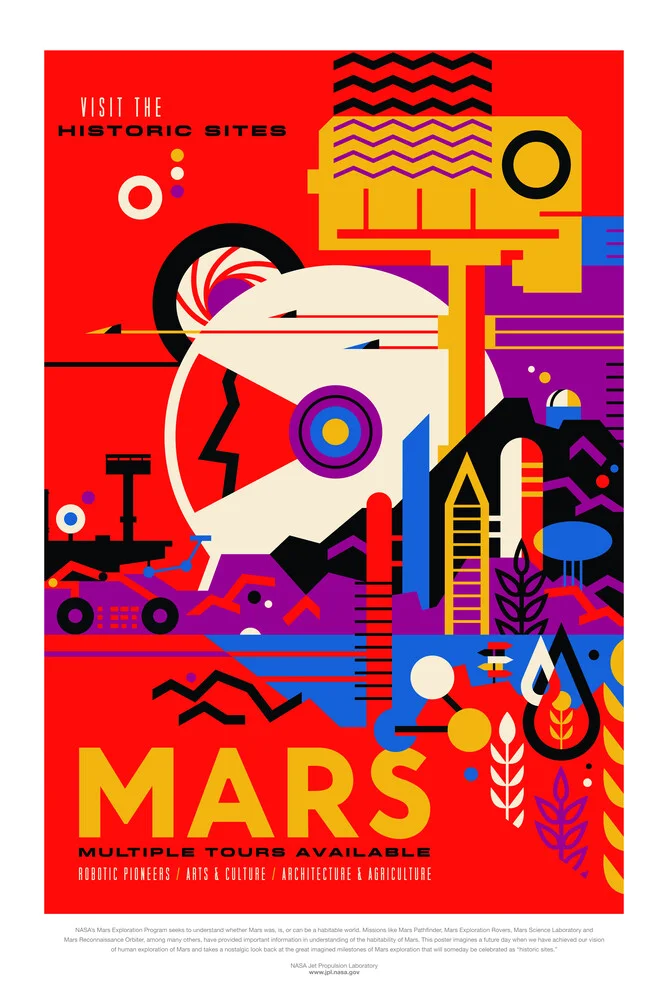 Mars, visitez les sites historiques - Photographie d'art par Nasa Visions