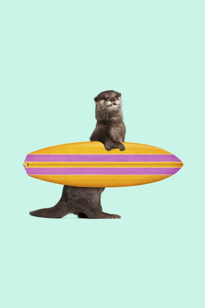 Surfing Otter - Photographie d'art par Jonas Loose