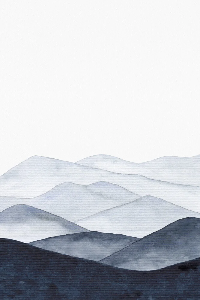 Paysage de montagnes | Peinture à l'aquarelle - Photographie fineart par Cristina Chivu