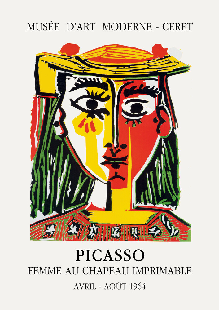 Picasso - FEMME AU CHAPEAU IMPRIMABLE - Photographie d'art par Art Classics