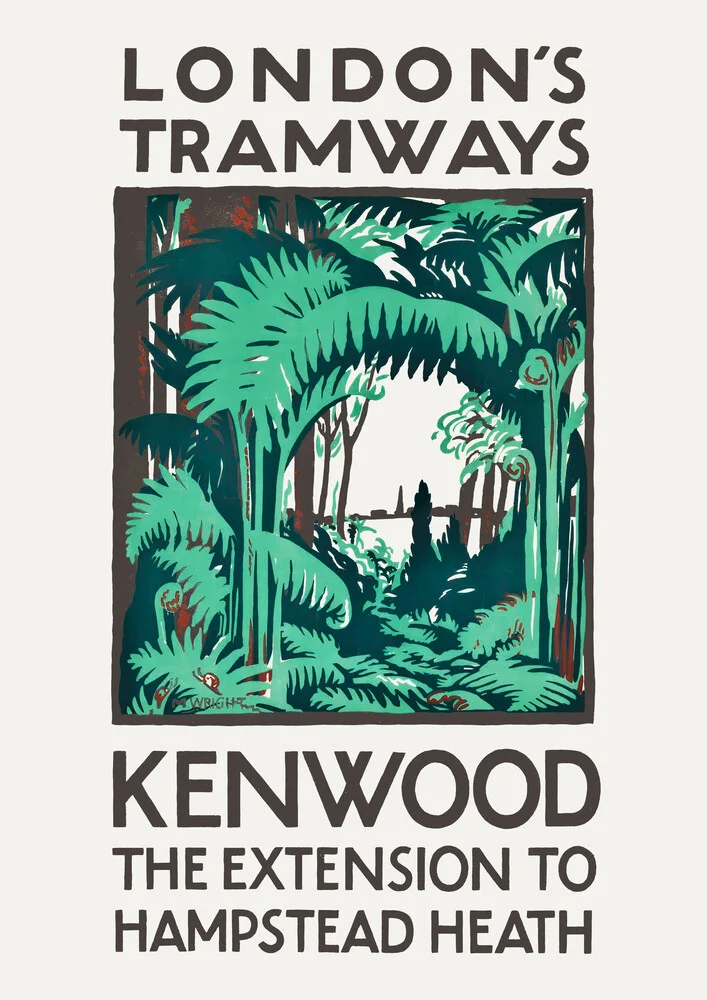 Les tramways de Londres - Kenwood, l'extension de Hampstead Heath - fotokunst von Vintage Collection