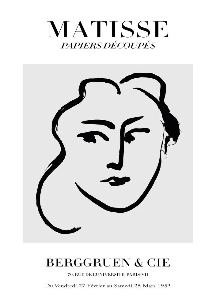 Matisse – Frauengesicht noir-grau - photographie de Art Classics