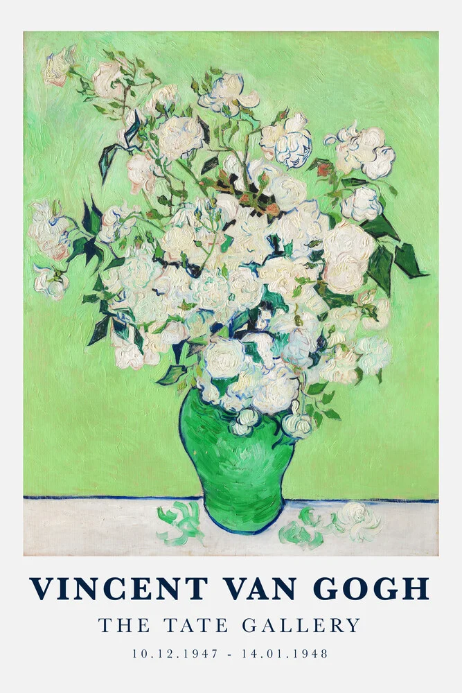 Vincent van Gogh : Vase de roses blanches (1890) - Photographie d'art par Art Classics