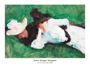 Art Classics, John Singer Sargent : Deux filles sur une pelouse - exhib. affiche (États-Unis, Amérique du Nord)