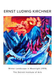 Classiques de l'art, Ernst Ludwig Kirchner : Paysage d'hiver au clair de lune - exh. affiche (Allemagne, Europe)