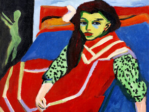Classiques de l'art, Ernst Ludwig Kirchner : Fille assise (Allemagne, Europe)